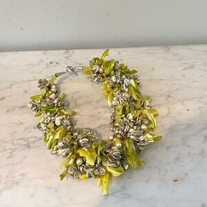 Stunning Tropical Shell Bib Necklace EUC